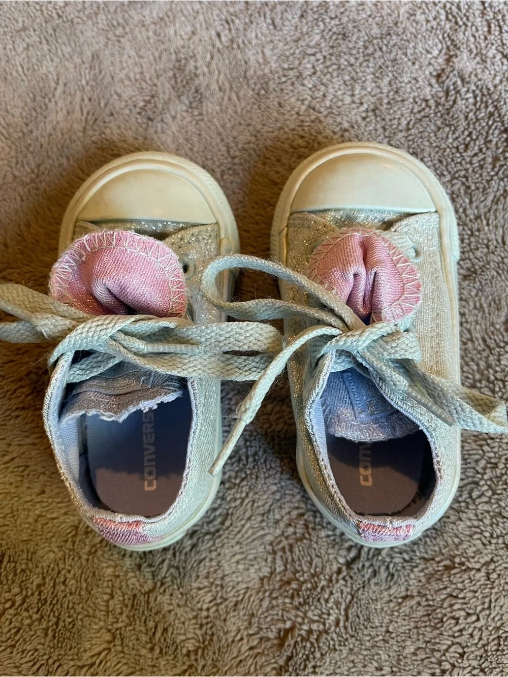 Converse Mint Green and Pink Kids Lace-Up Sneakers